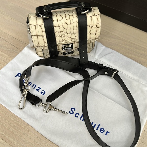 Proenza Schouler Crocodile Embossed Micro PS1 Satchel Off Shoulder Bag - Picture 7 of 9